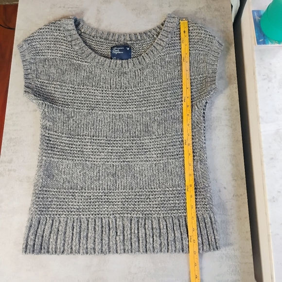 American Eagle Mohair Wool Blend Y2K Sweater Top Womens Large Gray Bella Swan - Picture 8 of 10